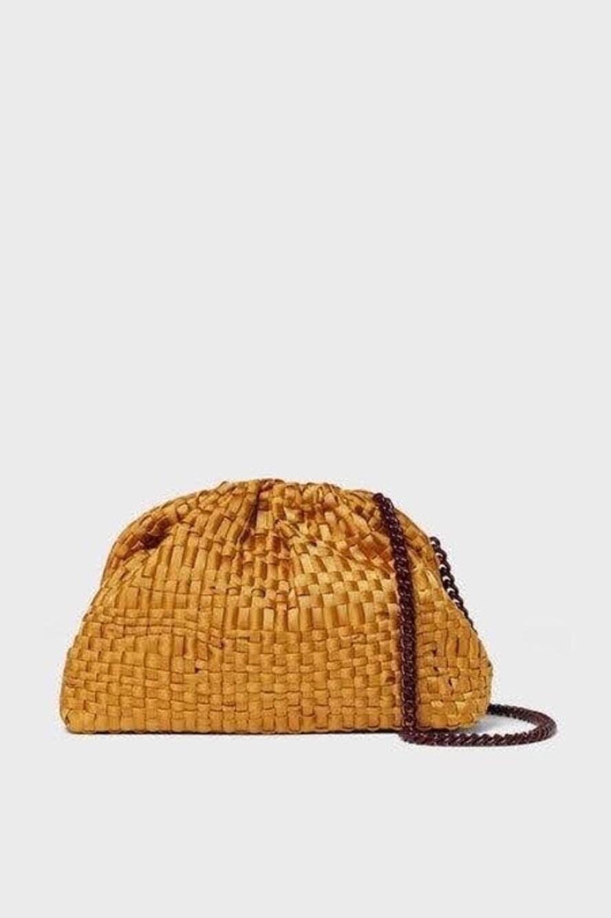 Maria La Rosa Game Clutch in Mustard Yellow – Handwoven in Italy Tuckernuck $398